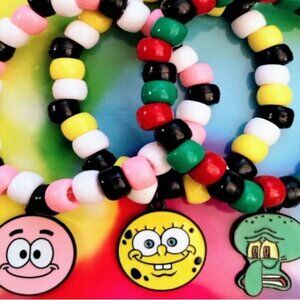 SpongeBob SquarePants Patrick Star and Squidward Charm Kandi Bracelets